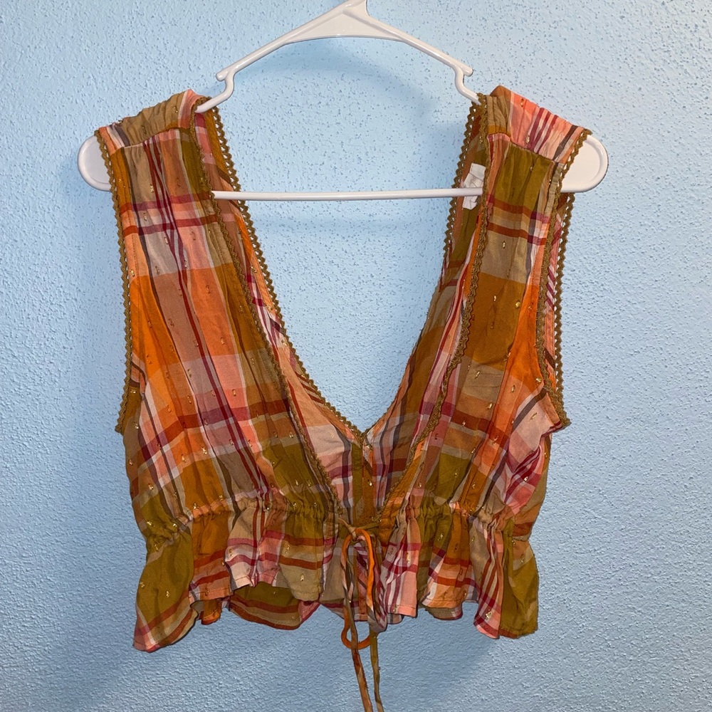 Aerie Fall Plaid Crop Top